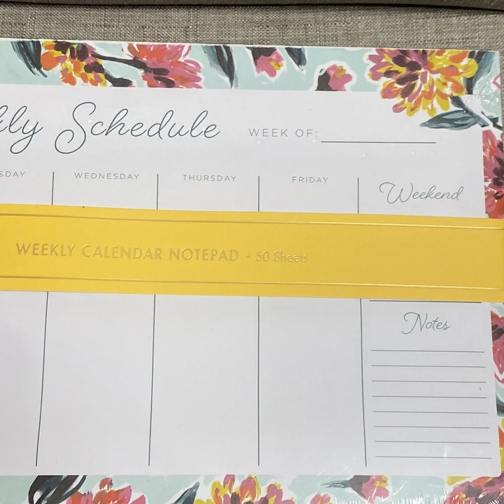 New Kohls Undated Weekly Calendar Planner Notepad 50 Sheets